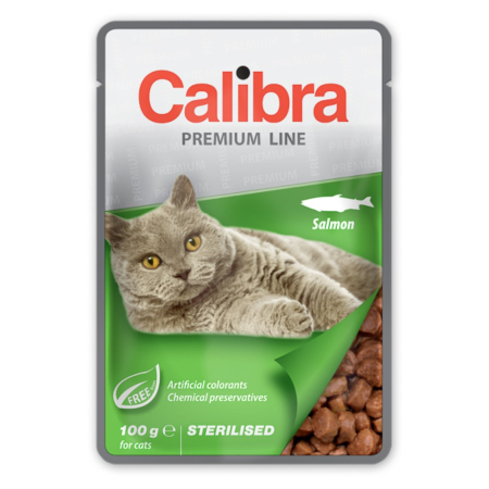 Hrana Umeda - Hrana umeda pisici, Calibra Cat Pouch Premium Line Sterilised Salmon 100 g