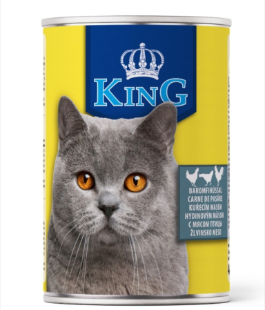 Hrana Umeda - Hrana umeda pisici King Cat - conserva cu carne de Pasare - 415g