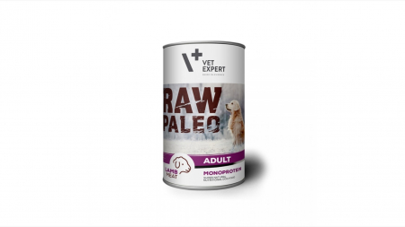 Caini - Hrana umeda, RAW PALEO, adult, carne de miel, 400 g