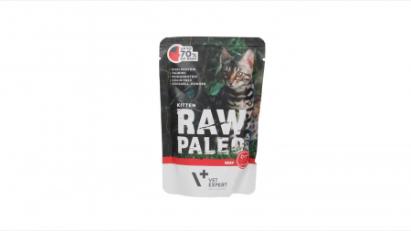 Pisici - Hrana umeda, RAW PALEO, kitten, carne de Vita, 100 g