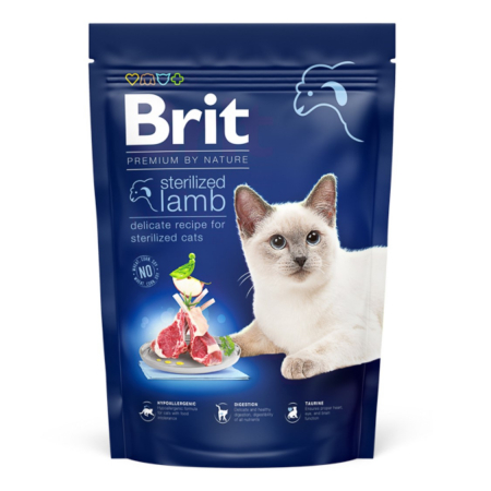 Hrana Uscata Pisici - Hrana Uscata Brit Premium by Nature Cat Sterilized Lamb 800 g