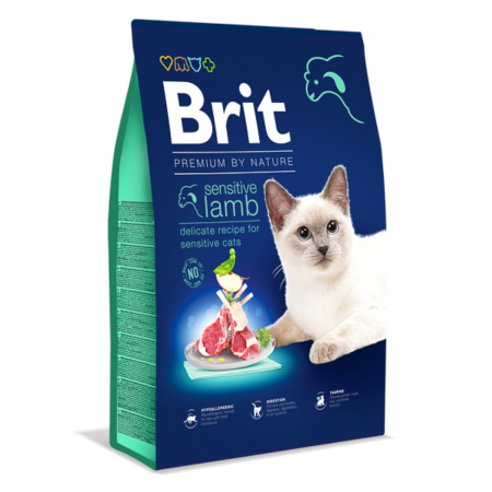 Hrana Uscata Pisici - Hrana Uscata Brit Premium by Nature Cat Sensitive Lamb 8 kg