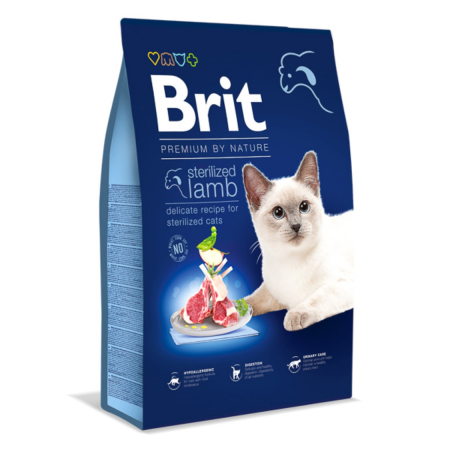 Hrana Uscata Pisici - Hrana Uscata Brit Premium by Nature Cat Sterilized Lamb 8 kg