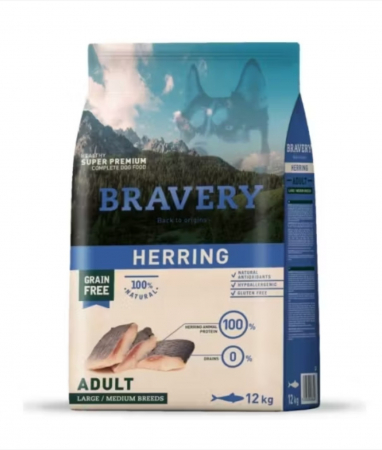 Hrana Uscata Caini - Hrana Uscata Caini, Bravery , Adult Medium large Hering, 12kg