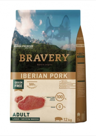 Hrana Uscata Caini - Hrana Uscata Caini, Bravery , Adult Medium large Iberian Pork Light, 12kg