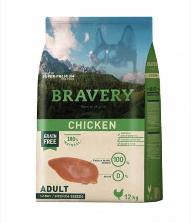 Hrana Uscata Caini - Hrana Uscata Caini, Bravery , Adult Medium large Pui, 12kg