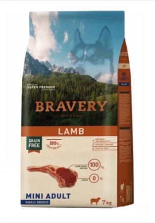 Caini - Hrana Uscata Caini, Bravery , Adult Mini, Miel, 7kg