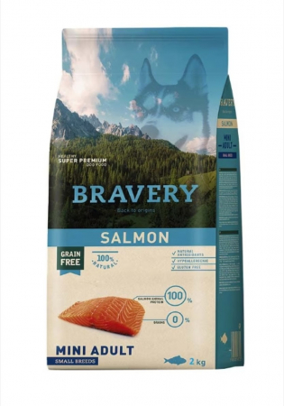 Hrana Uscata Caini - Hrana Uscata Caini, Bravery , Adult Mini, Somon, 2kg