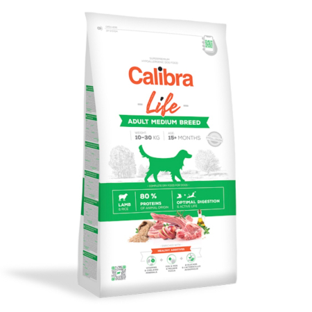 Caini - Hrana uscata caini, Calibra Dog Life Adult Medium Breed Lamb 2,5 kg