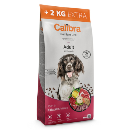 campanie royal saci adult - Hrana uscata caini, Calibra Dog Premium Line Adult Beef 12+2 kg