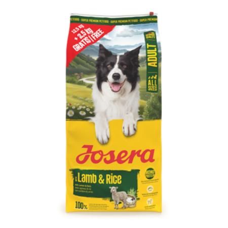 Hrana Uscata Caini - Hrana uscata caini, Josera Adult with Lamb & Rice Promo Pack 12,5 + 2,5 kg