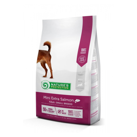 Caini - Hrana uscata caini, Nature's Protection Dog Mini Adult Extra Salmon 7,5 kg