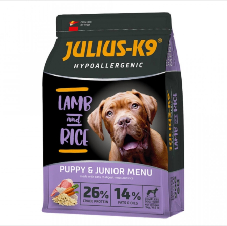 Pro Plan caine si pisici - Hrana uscata caini premium, Julius K9 Puppy - hipoalergenica - Miel si Orez - 12kg