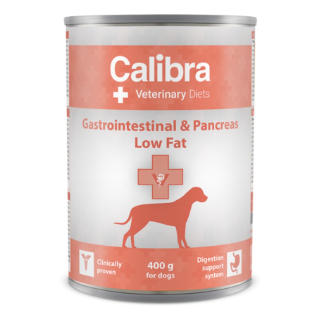 Caini - Hrana umeda dietetica pentru caini, Calibra VD Dog Can Gastrointestinal & Pancreas Low Fat 400 g