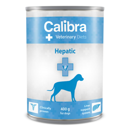 Diete veterinare caini - Hrana umeda dietetica pentru caini Calibra VD Dog Can Hepatic 400 g