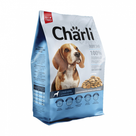 Caini - Hrana uscata pentru caini adulti, CHARLI, carne, 500G
