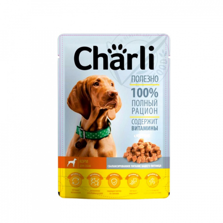 Hrana Uscata Caini - Hrana umeda pentru caini adulti, CHARLI, pui, 100 G