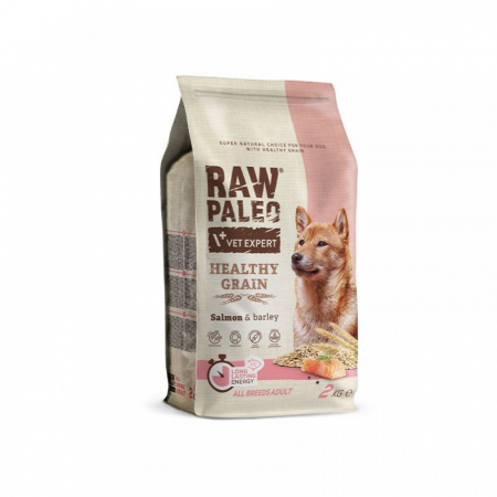 Hrana Uscata Caini - Hrana uscata pentru caini adulti, RAW PALEO HEALTHY GRAIN, somon, 2kg