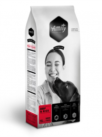 Caini - Hrana uscata pentru caini Amity Premium Adult, Vita si orez 15 kg