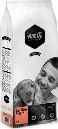 Caini - Hrana uscata pentru caini Amity Premium Adult, Somon si orez 15 kg