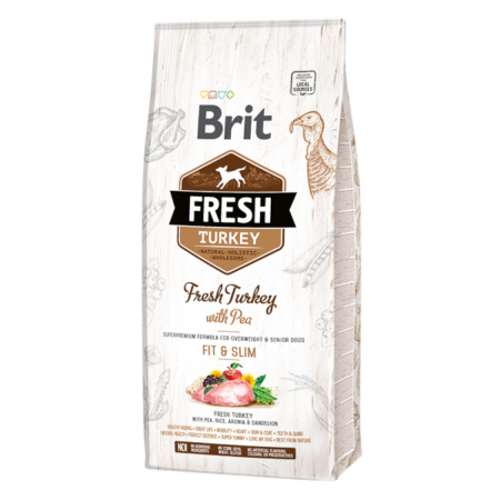 Caini - Hrana uscata pentru caini, Brit Fresh Turkey and Pea Light Fit and Slim 12 kg