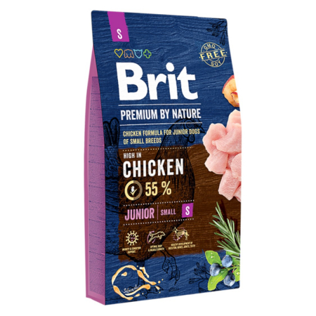Hrana Uscata Caini - Hrana uscata pentru caini Brit Premium by Nature Junior S 8 kg
