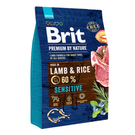 Caini - Hrana uscata pentru caini Brit Premium by Nature Sensitive Lamb 3 kg
