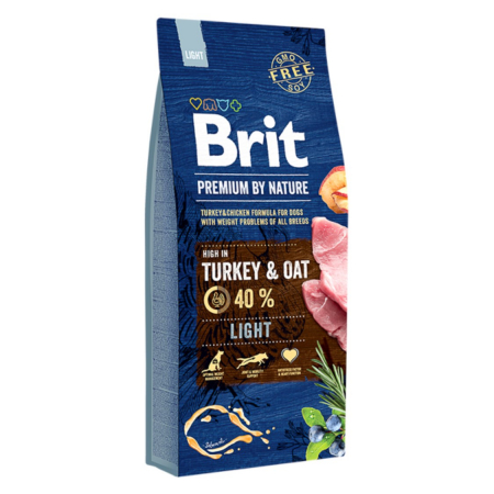 Hrana Uscata Caini - Hrana uscata pentru caini Brit Premium by Nature Light 15 kg