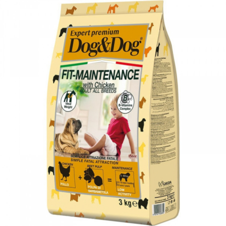 Hrana Uscata Caini - Hrana uscata pentru caini cu Pui Dog&Dog Premium Intretinere fizica 3 kg