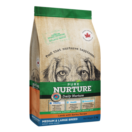 Hrana Uscata Caini - Hrana uscata pentru caini de talie medie si mare Pure Nurture, miel, 3kg