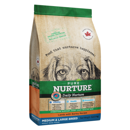 Hrana Uscata Caini - Hrana uscata pentru caini de talie medie si mare Pure Nurture, miel, 12.5 kg