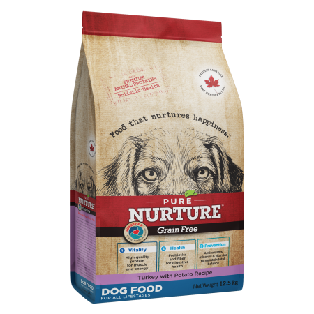 Hrana Uscata Caini - Hrana uscata pentru caini de toate varstele Pure Nurture Grainfree, cu cartofi si curcan, 12.5 kg