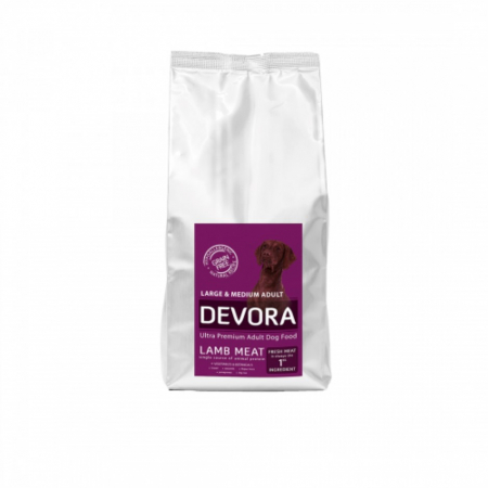 Hrana Uscata Caini - Hrana uscata pentru caini Devora Grain Free Adult Large & Medium cu miel 7.5 kg