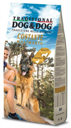 Hrana economica caini - Hrana uscata pentru caini Dog&Dog Traditional cu Rata Miscare Constanta  10kg