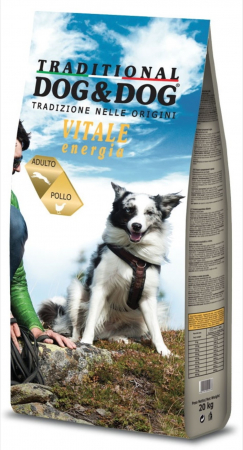 Hrana economica caini - Hrana uscata pentru caini Dog&Dog Traditional cu Pui Energie Vitala 10kg