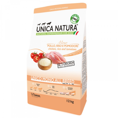 Hrana Uscata Caini - Hrana uscata pentru caini Natura Unica caini toate taliile mono cu Pui 12 kg
