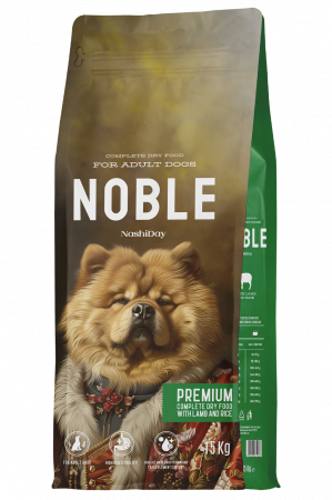 Caini - Hrana Uscata pentru Caini, Noble Premium, Miel si Orez, 15 kg