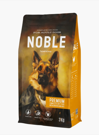 Hrana Uscata Caini - Hrana Uscata pentru Caini, Noble Premium, Pui si Orez, 3 kg