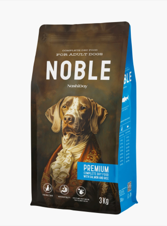 Hrana Uscata Caini - Hrana Uscata pentru Caini, Noble Premium, Somon si Orez, 3 kg
