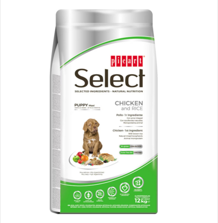 Hrana Uscata Caini - Hrana uscata pentru caini Select Puppy Maxi Pui si Orez, 12 kg
