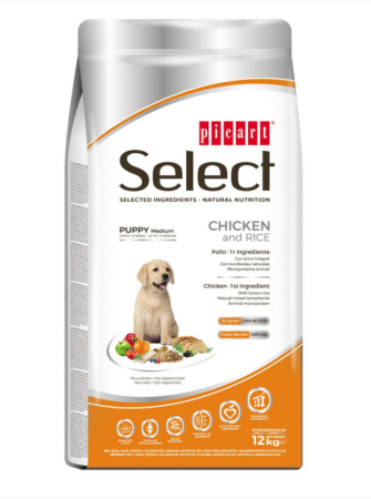 Hrana Uscata Caini - Hrana uscata pentru caini Select Puppy Medium Pui si Orez, 12 kg