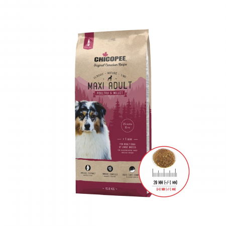 Hrana Umeda Caini - Hrana uscata pentru caini super premium CHICOPEE CNL Maxi Adult Poultry&Millet 15kg