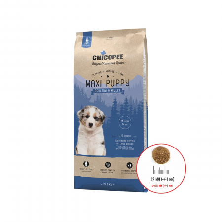 Hrana Umeda Caini - Hrana uscata pentru caini super premium CHICOPEE CNL Maxi Puppy Poultry&Millet 15kg