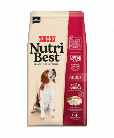 Hrana Uscata Caini - Hrana uscata pentru caini Nutribest Adult cu Pui si Orez, 3 kg