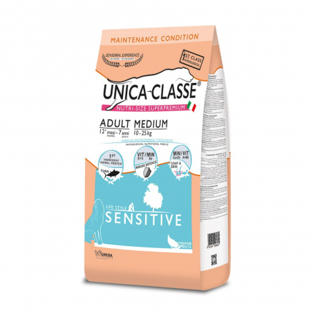 Caini - Hrana uscata pentru caini Unica Classe, Adult Mediu Sensibil, cu Ton, 12kg