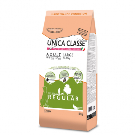 Hrana Uscata Caini - Hrana uscata pentru caini Unica Classe Adult Mediu Regular, cu Pui, 3 kg
