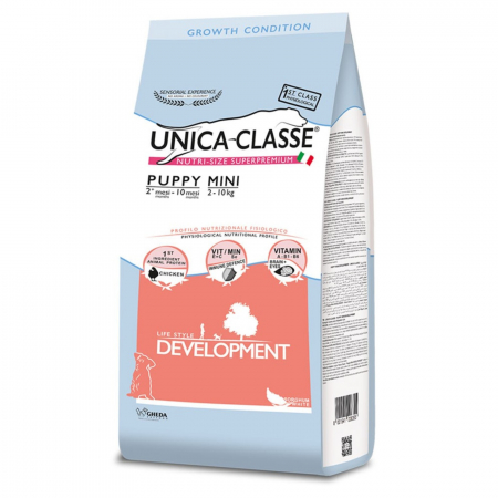 Hrana Uscata Caini - Hrana uscata pentru caini Unica Classe mini, puppy development, cu pui, 7,5 kg