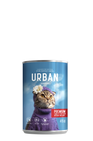 Hrana Umeda - NashiDay Urban Cat Premium hrană umedă pentru pisici cu carne de vită și ficat, 415g