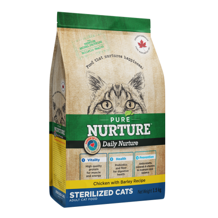 Pisici - Hrana uscata pentru pisici sterilizate Pure Nurture, cu pui, 1.5 kg