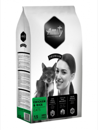 Hrana Uscata Pisici - Hrana Uscata Pisici, Amity Premium Cats, Pui si Orez, 1.5 kg
